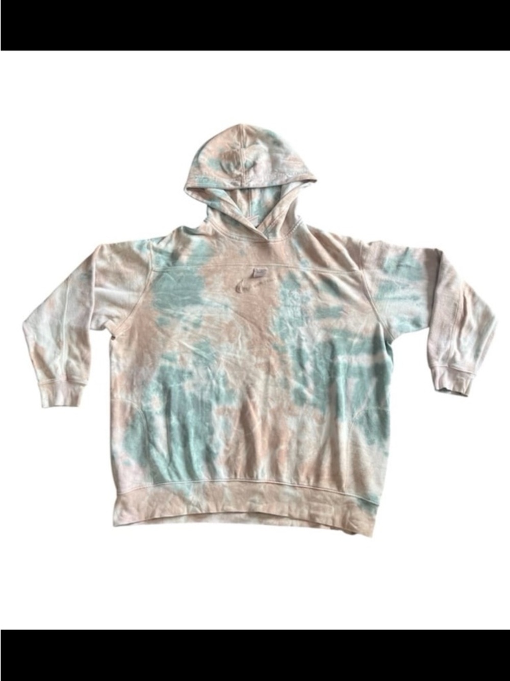 NIKE Sportswear Tie Dye Bubble Gum/ Mint Hoodie Mens Large Loose Fit